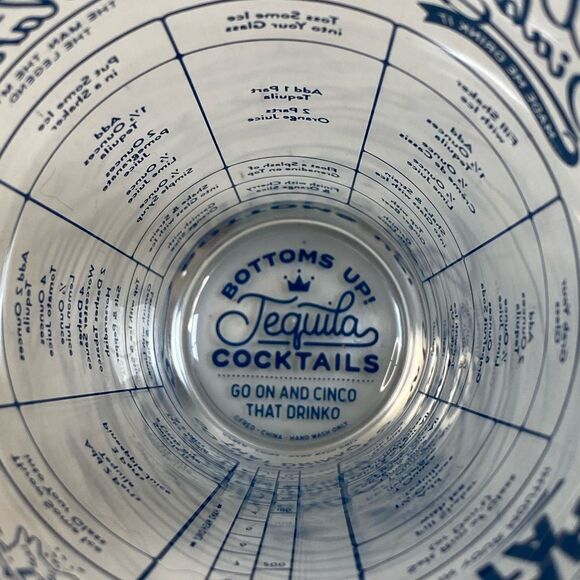 Good Measure Tequila Cocktail Recipe Glass with Blue Print - 7 Recipes-  16oz - Picture 6 of 7